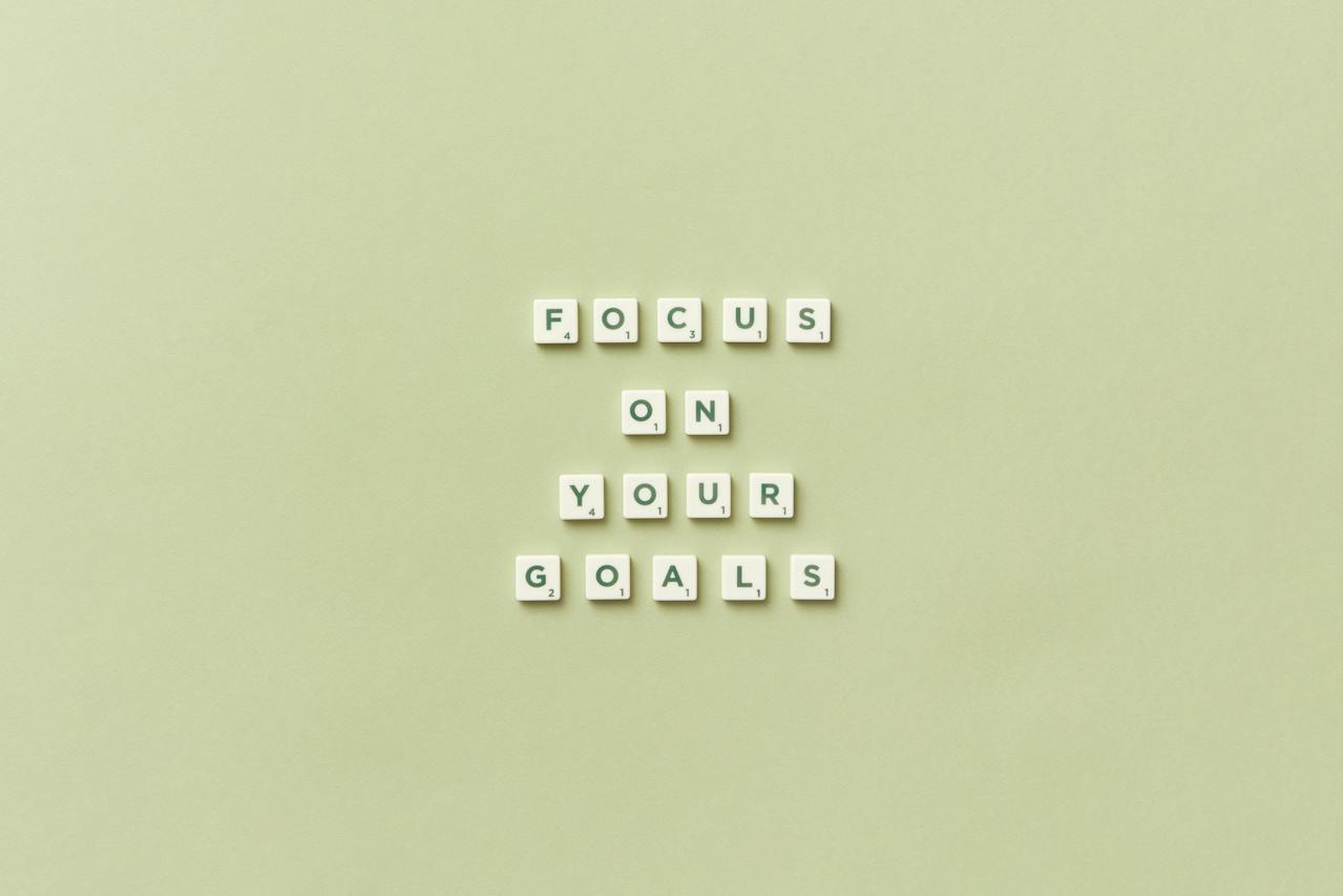 Sentence Focus on Your Goals Arranged with Scrabble Tiles
