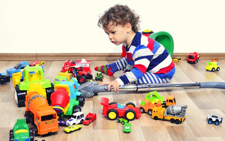 Child playing with toys